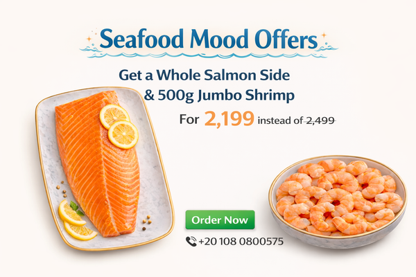 Whole Salmon Side (Approx. 1.4–1.5 KG) + 500g Jumbo Shrimp (25/21 Count)