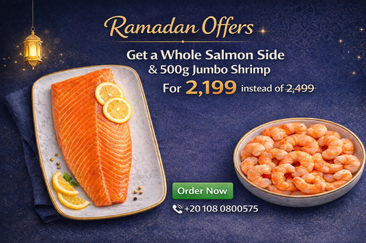 Whole Salmon Side (Approx. 1.4–1.5 KG) + 500g Jumbo Shrimp (25/21 Count)