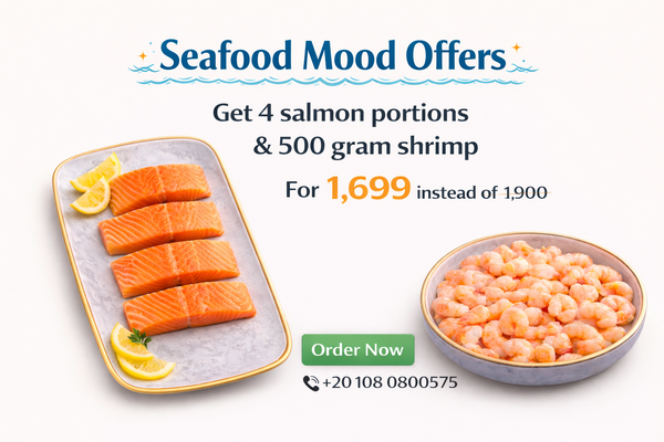 Premium Salmon Portions (4 × 200g) + 500g Shrimp (30/40 Count)
