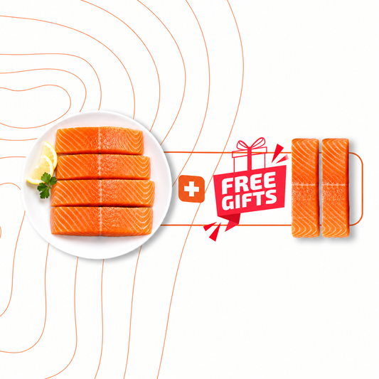 Buy 4 Get 2 FREE – Premium Salmon Portions Offer (1.2 KG Total)