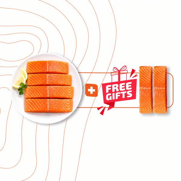 Buy 4 Get 2 FREE – Premium Salmon Portions Offer (1.2 KG Total)