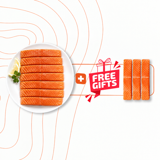 Buy 8 Get 3 FREE – Mega Salmon Portions Offer (2.2 KG Total)