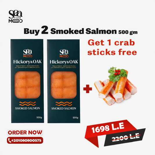 Buy 2 Smoked Salmon 500g & Get Crab Sticks Free