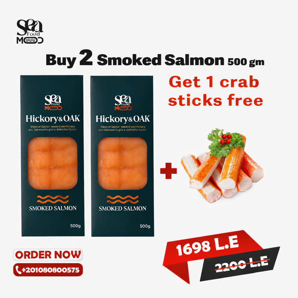 Buy 2 Smoked Salmon 500g & Get Crab Sticks Free