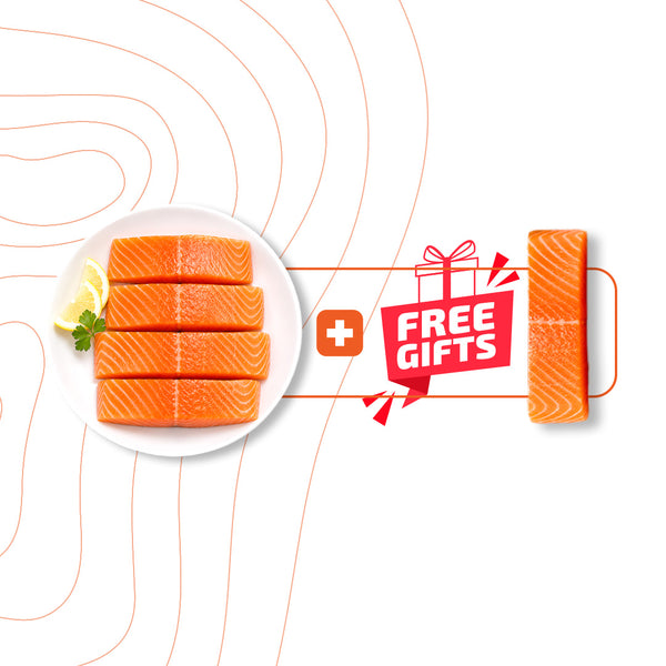 Premium Salmon Portions 4 pices + 1 Free (200g Each)