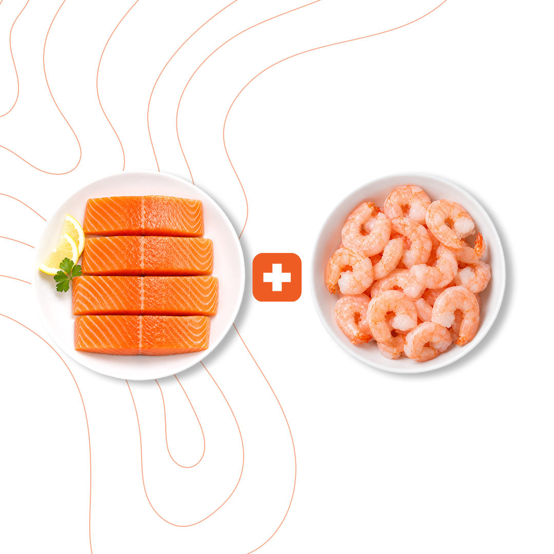 Premium Salmon Portions (4 × 200g) + 500g Shrimp (30/40 Count)