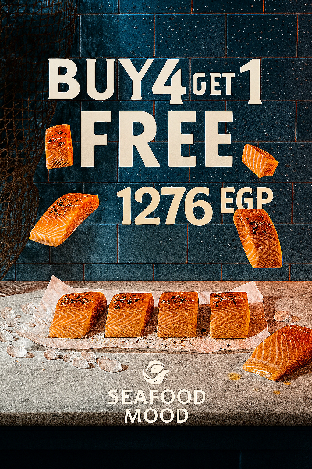 Buy 4 Salmon Portions, Get 1 Free