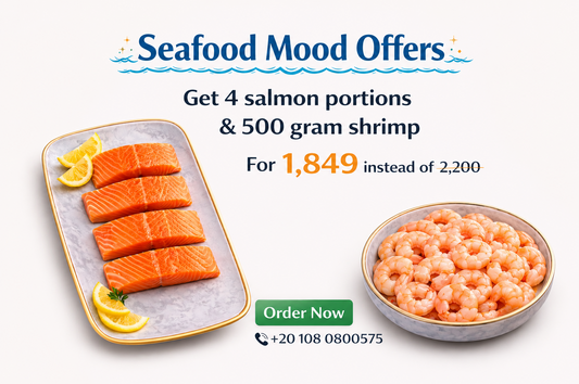 Premium Salmon Portions (4 × 200g) + 500g Shrimp (30/40 Count)